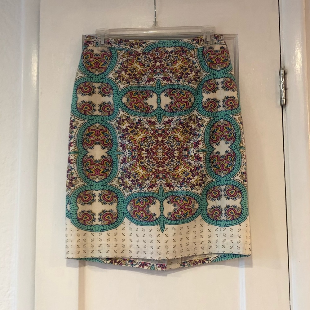 Patterned Anthropologie skirt